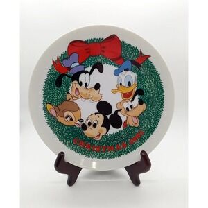 Vtg 1981 Schmid Disney Christmas Collector Plate Walt‎ Disney Characters Plate